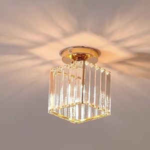 Lampu Kristal Plafon LED Rumah Lampu Ruang Tamu Modern Minimalis Crystal Ceiling Lampu Plafon