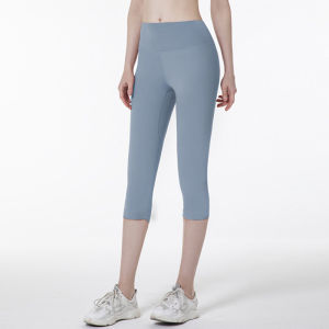 Women Sport Leggings High Waist Cropped Yoga Pants Elastic Running Capris Girl Quick Dry Gym Workout Tights Soft Slim Sportswear