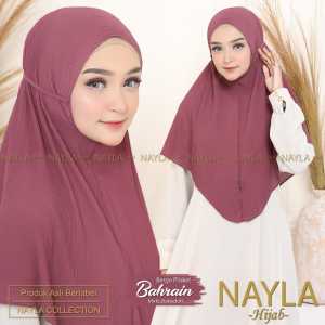 Khimar Syari Instan Ceruty Baby Doll Non Pet Motif Plisket Plus Variasi Tali Belakang Hijab Instan Bahrain Plisket by Zain Collection