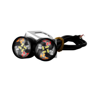 KEVANLY | 2pcs 5 Color Flash Motorcycle Mini Eagle Eye Strobe Light Daytime Running Backup Signal Fog Lights Colorful Indicator Blinker