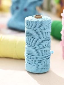 3 Pack Colored Cotton Twine 100M per Roll Craft String for Wedding Favors Gift Boxes Cards Scrapbooking DIY Decor