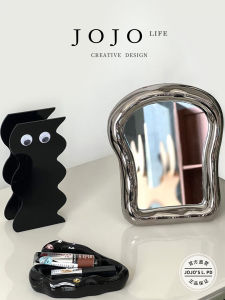 JOJOS L PD Ceramic Makeup Mirror Creative Style Bedroom Home Use High Definition Non-Lightning Silver Mirror Surface