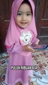 In Monen - Jilbab Anak Labubu usia 3-5 tahun hijab dengan pad busa pola kerudung model hamidah nyaman simple premium