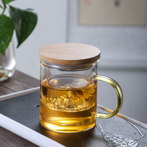 Tea Water Separation Filter Glass Cup
