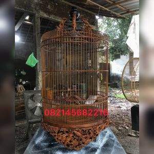 Sangkar murai no2 motif ukiran burung cucak ijo
