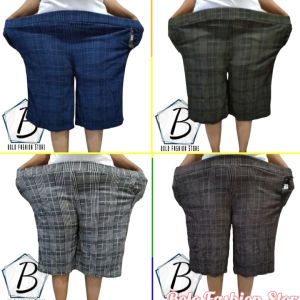4XL | Kulot Pendek Motif Kotak Super Jumbo