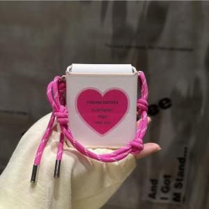 Love Heart Hand Cord Phone Case Foldable Protective Simple Design for Huawei Pura X Xiaomi Mixflip2 OPPO N3 Small Foldable Pockets Protection Z7/5 Motorola RAZR60 pro