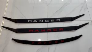 FORD RANGER T7/T8 2015-2020 FRONT BONNET WING LINING MOULDING ABS TRIM BLACK/RED LOGO & (PHAROS)MITSUBISHI TRITON 2019 2020 2021 2022 BONNET TRIIM HOOD LID LINNING (mat black)
