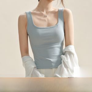 miiow | Cat Lady Square Collar Wide Shoulder Vest Strap Womens Outdoor Summer Cover Side Breast One-Piece Beautiful Back Prevent Exposure