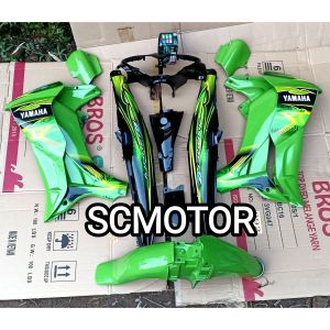 Cover Body Fullset Halus Yamaha Jupiter Z New Burhan 2006 s/d 2009 Warna Hijau Hitam