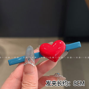 Red Heart Shaped Hair Clips Stylish Love Duckbill Hair Clips Womens Side Hair Accessories Bangs Fixing Hair Grips for All Hair Types