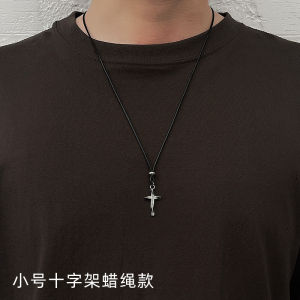 Original Retro Distressed S999 Sterling Silver Cross Pendant Handmade Design Simple Personality Couple Necklace