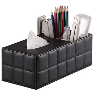 Hộp Đựng Đồ Bằng Da PU Sáng Tạo Thời Trang Để Bàn Văn Phòng Hộp Đựng Khăn Giấy Hộp Đựng Bút Chì Hộp Đựng Đồ Dùng Văn Phòng Phẩm Đa Năng