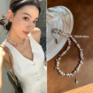 CAFFTI | White Fringe Pearl Necklace Light Luxury New Design