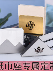 Stainless Steel Golden Volcano Restaurant Napkin Holder Creative Bar Window Flower Style Napkin Stand Logo Design