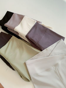 กางเกงโยคะขาสั้นเอวสูงทรงสลิมฟิต ผ้าฝ้ายบาง ไร้ตะเข็บ สำหรับผู้หญิง ฤดูใบไม้ผลิและฤดูร้อน กางเกงโยคะทรงบาร์บี