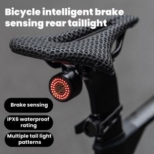 Bicycle rear taillights road bikes brake sensor lights warning lights USB charging waterproof headlights outdoor cycling