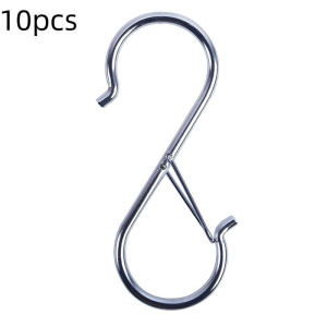 10Pcs/Pack S-shaped Hook Windproof Metal Hooks No Punching Wardrobe Bag Hat Anti Drop Portable Hook Windproof Storage