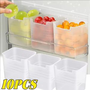 10/20 ชิ้น กล่องเก็บของข้างตู้เย็น / กล่องใสสำหรับเก็บอาหารสด / กล่องจัดระเบียบประตูตู้เย็น / กล่องสำหรับแยกผัก ผลไม้ และเนื้อสัตว์สำหรับห้องครัว