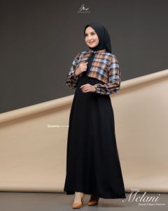 gamis dress polos motif inner outer by arrafi mellani dress