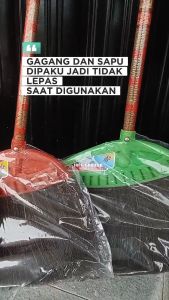 Paket Hemat Garuda Sapu Ijuk Bulat Tebal 3pcs + Pengki - Warna Netral