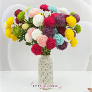Hoa Thạch Trúc 3 Bông Bó Hoa Cắm Giỏ Trang Trí Tiệc. Hoa Lụa Decor
