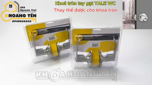 Khoá tròn tay gạt WC khoá cửa vệ ssinh Yale không dùng chìa khoá cửa (thay thế được cho khoá tròn)