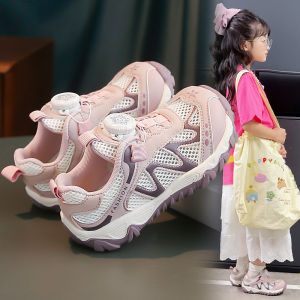 Children Breathable Rotating Buckle Mesh Sneakers