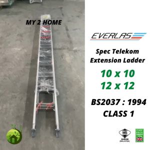 BS2037 1994(Class 1 Industrial) Heavy Duty Double Extension Ladder 10x10 & 12x12 Spec Telekom