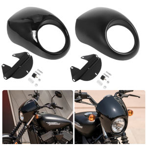 Motorcycle Headlight Grill Fairing Cover Front Fork Mount Windshield For Harley Sportster XLCH 883 1200 Dyna Headlamp Protector