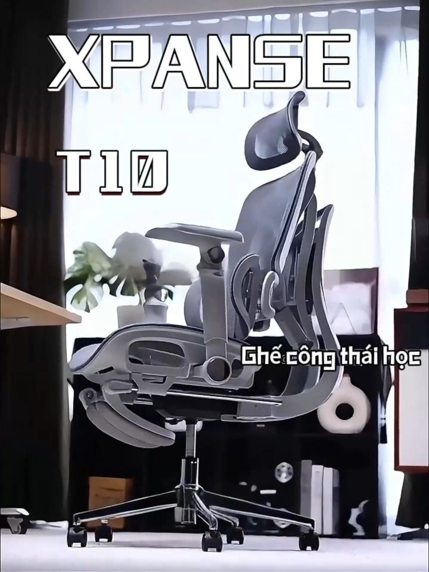 Ghế công thái học Xpanse T10 Đuổi theo độ cong lưng động bằng lò xo độc lập Đẩy trước nâng đỡ chính xác vùng thắt lưng | ghế làm việc | ghế gaming