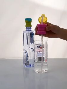 Kid Drink Bottle Cap Spill-proof Anti-choking with Straw Universal Mineral Water Bottle Cap for Juice Soda Water Feeding