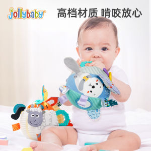 Jollybaby Newborn Baby Teething Toy Plush Tail Ball Chewable Sensory Training Toy for 0-1 Year Old Babies Boys And Girls