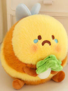 Cute Bee Doll Plush Toy Birthday Gift for Girls Small Bee Stuffed Animal Shark Design Funny Plaything Non-Brand K11891