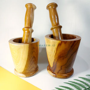 LUMPANG ALU KAYU JATI | PENGHALUS BUMBU REMPAH JATI