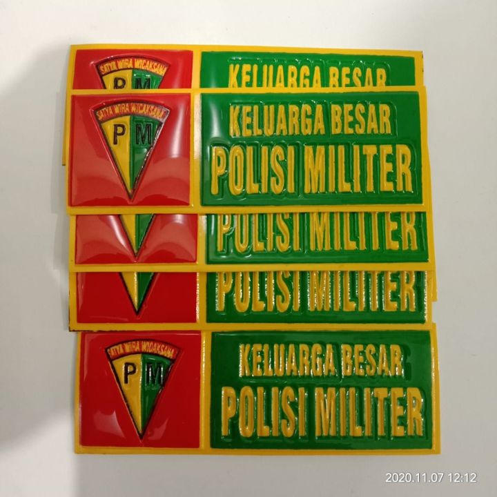 Pamyat Sticker Stiker plat embos Polisi Militer | Stiker plat motor PM | stiker PM ...
