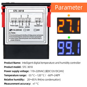 STC-3018 Digital Temperature Controller Thermostat Thermoregulator incubator Relay Heating Cooling 12V 24V 220V