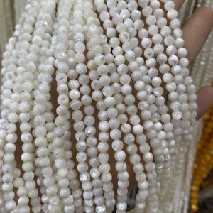 Natural Deep Sea Pearl Mother-of-Pearl round Beads DIY Accessories Handmade Bracelet Necklace Pendant Loose Beads Jewelry