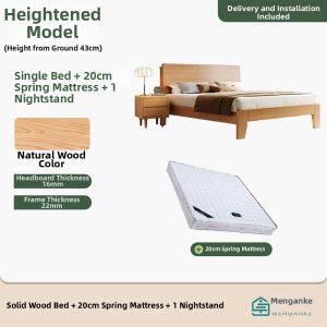 Tall Design Solid Wood Bed 1.8m