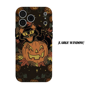 Vintage Halloween Cat Phone Case for iPhone 18 17 16 15 14 13 12 11 Air Pro Max Plus Double-layer Cover