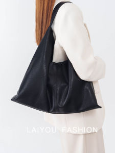 Casual Large Capacity Soft Leather Tote Bag Womens Commuter Shoulder Bag Trendy Lazy Style Multifunctional Maternal Bag