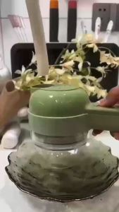 Electric Hand Food Chopper Pemotong Sayuran Elektrik Wireless Listrik USB Sosis Bawang Putih Dapur Multifungsi Praktis