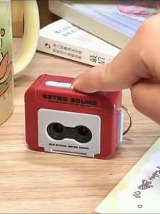MallMainan-C1326 Gantungan Kunci Rekaman Musik Box Mini Keychain Voice Tape Recorder Unik Ganci Lucu