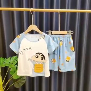 พร้อมส่งชุดนอนเด็กเด็กชายและหญิงชุดบ้านแขนสั้นการ์ตูน 1120