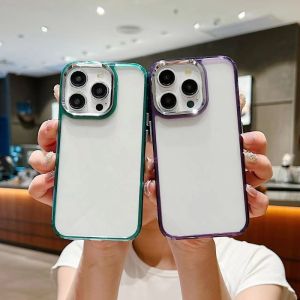 CrashStar เคสโทรศัพท์กันกระแทกแบบบางใสแบบเรียบง่ายพร้อมวงแหวนป้องกันกล้องด้วยไฟฟ้าสำหรับ iPhone 15 14 Pro Max Plus 13 12 11 Pro Max X XR XS Max ฝาครอบเคสโทรศัพท์แบบใสขายดี