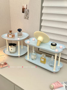 ชั้นวางเครื่องสำอางสองชั้น จัดระเบียบในห้องนอน สำหรับบ้านและรีสอร์ท ชั้นวางเครื่องสำอาง ชั้นวางเครื่องปรับแต่งกลิ่น