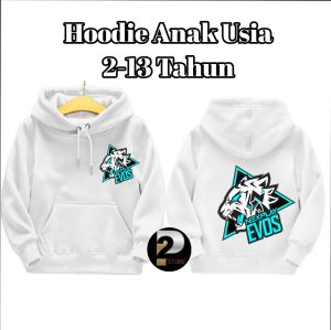 Jaket Hoodie Anak Terbaru EVOS Usia 2 3 4 5 6 7 8 9 10 11 12 13 Tahun/Jaket Sweater Hoodie Anak Laki Laki Perempuan EVOS Yang Terbaru Kekinian Trendy Bergaya
