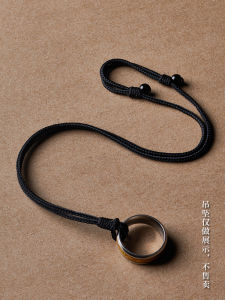Black Rope Necklace Pendant Hanging Cord Mens Womens Style Safe Buckle Special Chain for Ring Hanging No Tie Required