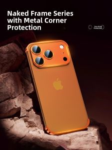 LINGKEN | Ultra-Thin Metal Bumper Phone Case For Apple iPhone 17 Pro Max Full Lens Protection No Frame Heat Dissipation Natural Feel