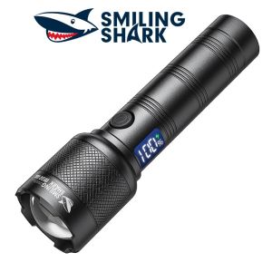 SmilingShark SD8110 led Flashlight Super Bright M60 6000lm Torch Light Type-C Rechargeable 5modes Zoomable with LED Digital power display Waterproof for Camping Hiking Work